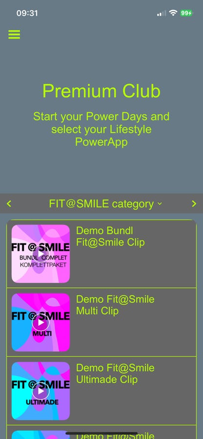 My Waii Members app Premium clubsite